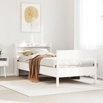 vidaXL Cadre de lit sans matelas blanc 75x190 cm bois de pin massif