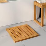 vidaXL Tapis de bain Uni Marron 50 x 50 cm bois