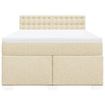 vidaXL Sommier à lattes de lit avec matelas Crème 140x200 cm Tissu