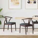 vidaXL Chaise de salle à manger 2 Pièces Marron clair et noir
