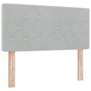 vidaXL Tête de lit LED avec bandes LED Gris clair 100 cm Velours