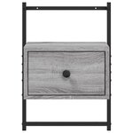 vidaXL Table de chevet murale sonoma gris 35x30x51cm bois d'ingénierie