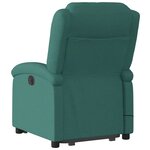 vidaXL Fauteuil inclinable de massage électrique Vert foncé Tissu