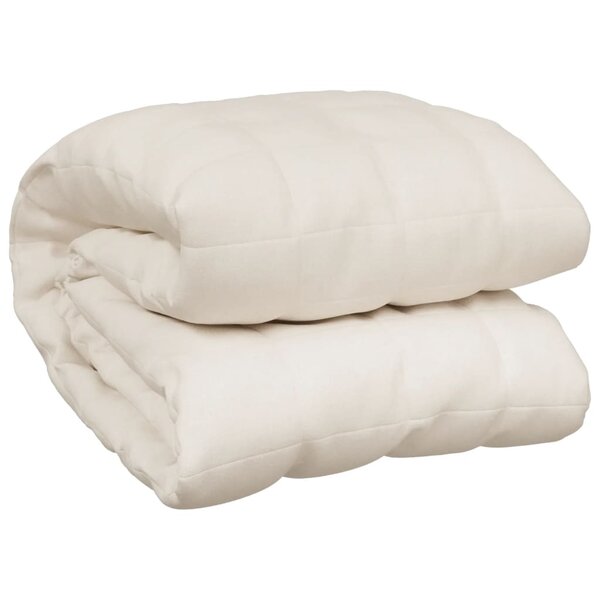 vidaXL Couverture lestée Crème clair 200x220 cm 13 kg Tissu
