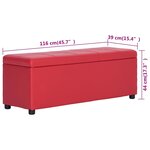 vidaXL Banc avec compartiment de rangement 116 cm Rouge Similicuir