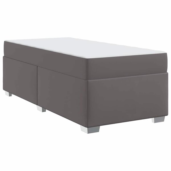 vidaXL Cadre de lit avec matelas Gris 100 x 200 cm tissu