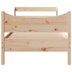 vidaXL Cadre de lit avec tête de lit 75x190 cm bois de pin massif