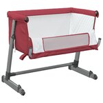 vidaXL Lit pour bébé avec matelas Rouge Tissu de lin