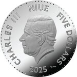 Pièce de monnaie en Argent 5 Dollars g 62.2 (2 oz) Millésime 2025 Lithuanian Lunar Year SNAKE