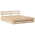 vidaXL Cadre de lit avec tiroir Marron 200 x 200 cm Bois massif en pin