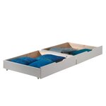 PINO Lot de 2 Tiroirs Pin Massif Blanc 97 5 x 88 5 x 20 cm