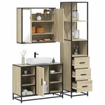 vidaXL Ensemble de meubles de salle de bain 3 Pièces chêne sonoma