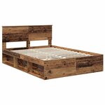 vidaXL Cadre de lit Bois ancien 135 x 190 cm Pin massif