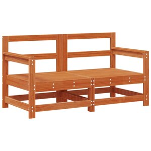vidaXL Canapé d'angle de jardin Pin massif Brun Ciré
