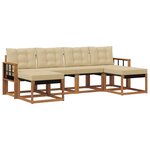 vidaXL Ensemble de canapés d'extérieur 6 pc Naturel et Beige