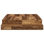 vidaXL Cadre de lit avec rangement vieux bois 160x200 cm