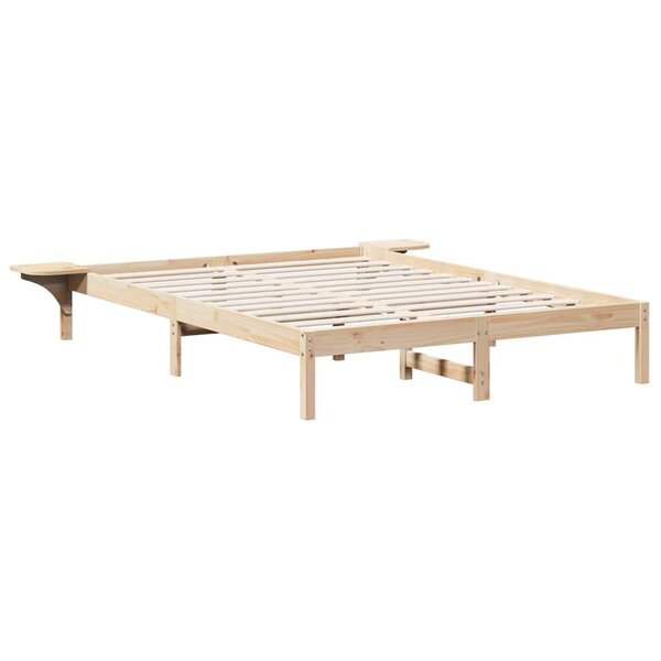 vidaXL Cadre de lit avec tables de chevet Marron Marron