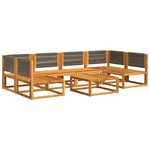 vidaXL Ensemble de canapés de jardin 7 pièces avec coussins bois d'acacia et corde