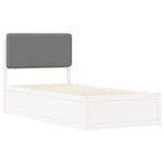 vidaXL Cadre de lit avec tête de lit rembourrée Gris clair 90 x 200 cm