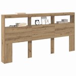 vidaXL Tête de lit Chêne artisanal 200 x 17 x 102 cm Bois d'ingénierie