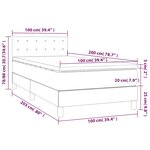 vidaXL Sommier à lattes de lit avec matelas LED Bleu foncé 100x200 cm