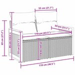 vidaXL Ensemble de canapé de jardin 9 Pièces Gris 90 x 55 x 71 cm