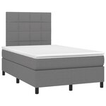 vidaXL Sommier à lattes de lit avec matelas gris foncé 120x190cm tissu