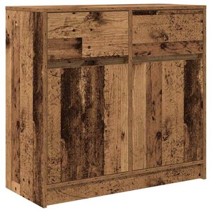 vidaXL Buffet avec tiroir vieux bois 80x34x76 cm bois d'ingénierie