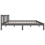 vidaXL Cadre de lit sans matelas gris bois massif 135x190 cm