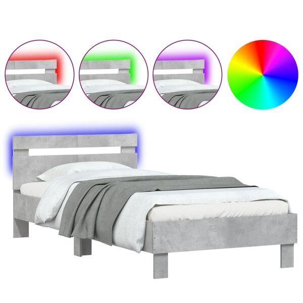 vidaXL Cadre de lit sans matelas avec lumières LED 100x200 cm