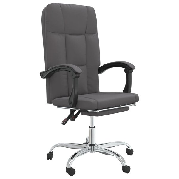 vidaXL Fauteuil inclinable de bureau Gris Similicuir