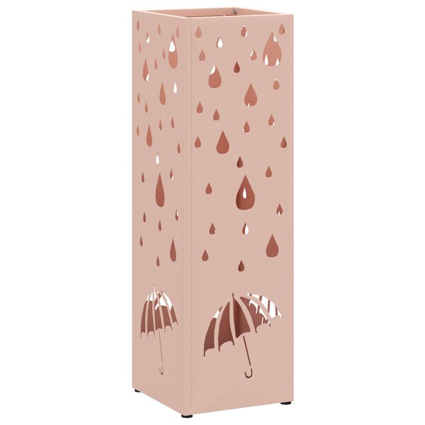 vidaXL Porte-parapluie Rose Métal Moyen Détails Décoratifs