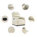 vidaXL Fauteuil inclinable électrique crème similicuir