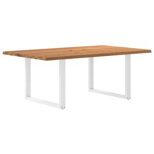 vidaXL Table à manger et bord naturel bois massif chêne rectangulaire