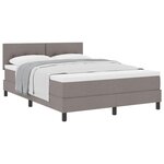 vidaXL Lit à ressorts avec tête de lit Taupe 140 x 200 cm tissu