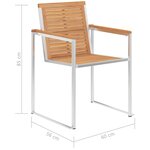 vidaXL Chaises de jardin avec coussins lot de 2 Teck solide et acier