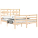 vidaXL Cadre de lit avec tête de lit 120x200 cm bois massif