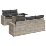 vidaXL Salon de jardin 6 Pièces avec coussins gris clair résine tressée
