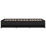vidaXL Cadre de lit sans matelas noir 90x200 cm bois d'ingénierie