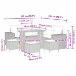 vidaXL Ensemble de canapé de jardin avec coussin 9 Pièces Gris polyrotin