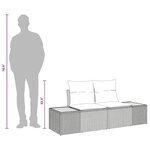 vidaXL Canapé de jardin Noir 184 x 62 x 85cm polyrotin