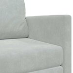 vidaXL Canapé-Lit Gris clair 124 x 204 x 61 cm Velours
