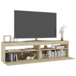 vidaXL Meubles TV 2 Pièces avec lumières LED Chêne sonoma 75x35x40 cm