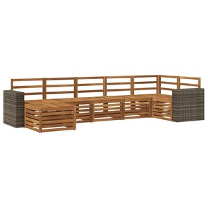 vidaXL Ensemble de canapés d'extérieur 7 pc Naturel