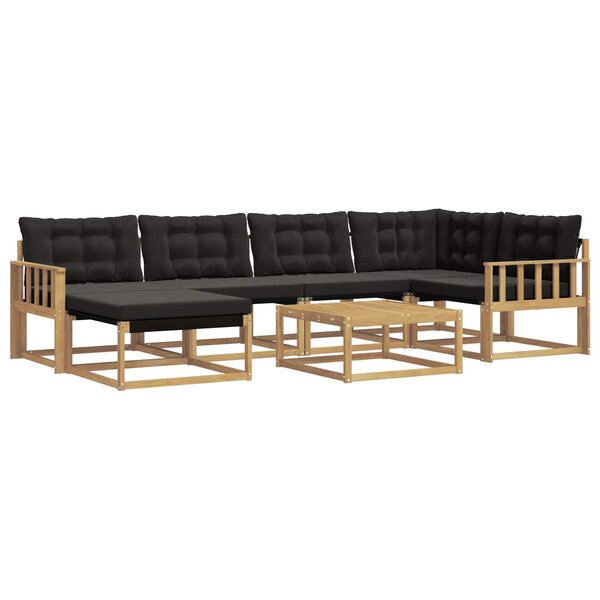 vidaXL Ensemble de canapés d'extérieur 7 pc Blanc et noir
