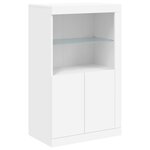 vidaXL Buffet avec lumières LED blanc 202x37x100 cm
