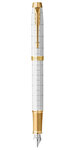 PARKER IM PREMIUM Stylo plume  Perle  Plume moyenne  encre bleue  Coffret cadeau