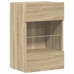 vidaXL Meubles muraux avec lumières LED pour TV 2 Pièces chêne sonoma 40x30x60 5 cm