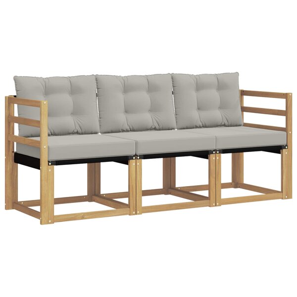 vidaXL Ensemble de canapés d'extérieur 3 pc Blanc et gris clair