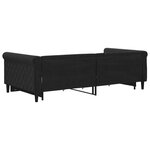 vidaXL Lit de jour avec gigogne et tiroirs sans matelas noir 100x200cm